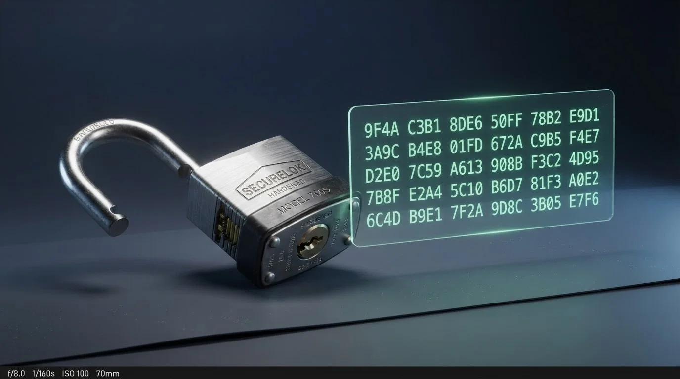 Un calcul de hachage SHA-256 affiché pour vérifier un résultat de jeu